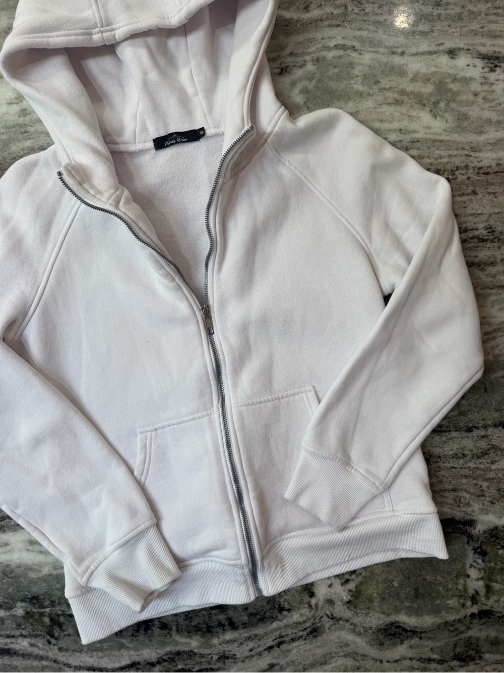 Trendy Queen White Zip-Up Hoodie
Size Medium - Picture 3 of 4